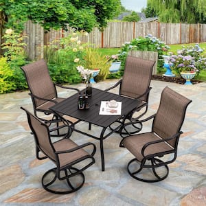 Patio Padded Swivel Chairs Set of 4