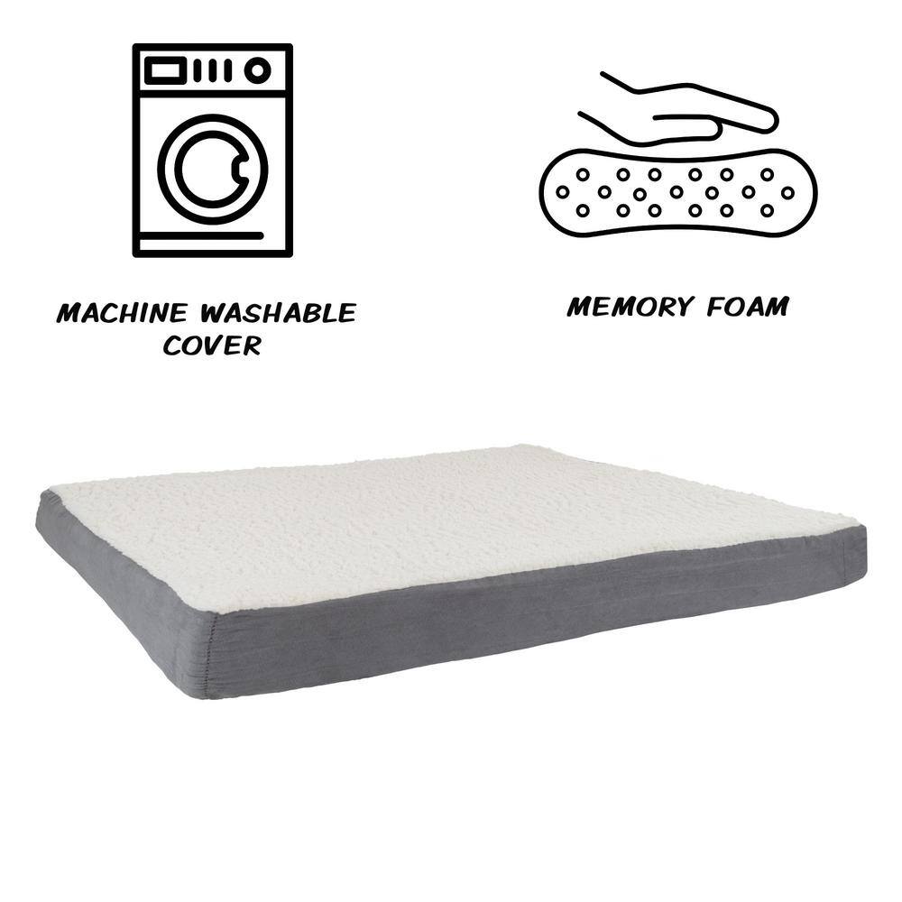 Extra-Large Gray Orthopedic Sherpa Pet Bed