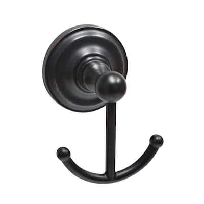 VIOLA Double Robe and Towel Hook in Rubbed Bronze
