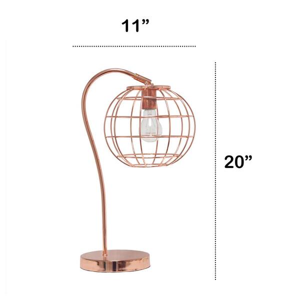 rose gold cage lamp