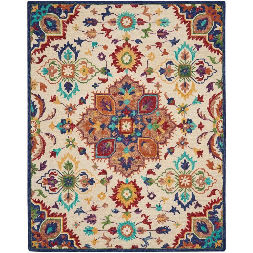 Multicolor 8' x 10' Handmade Wool Tufted Area Rug