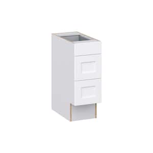 Mancos Bright White Shaker Assembled ADA Drawer Base Cabinet with 3 Drawers (12 in. W x 32.5 in. H x 23.75 in. D)