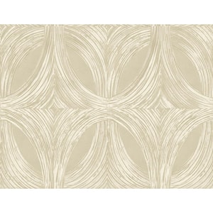 Crisscross Beige/White Paper Non-Pasted Strippable Wallpaper Roll (Cover 60.75 sq. ft.)