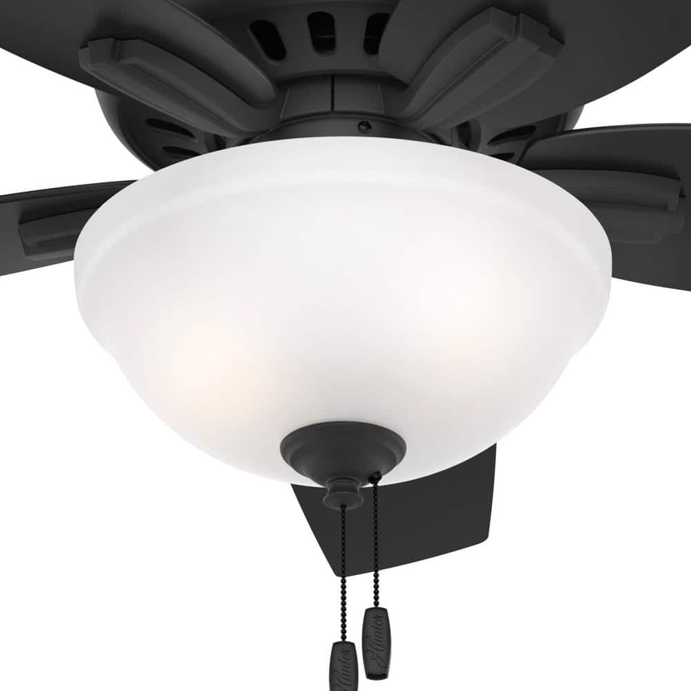 42" Matte Black Low Profile Ceiling Fan with LED Light and Remote