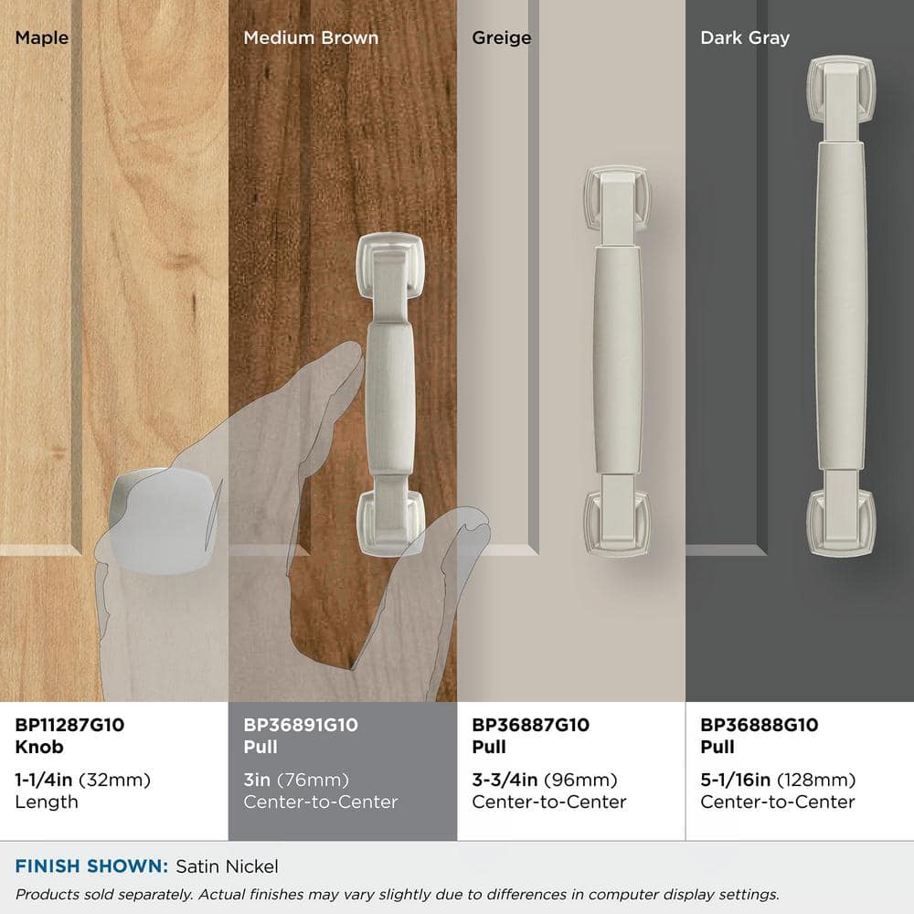 Satin Nickel Brushed Cabinet Pull with Mounting Hardware