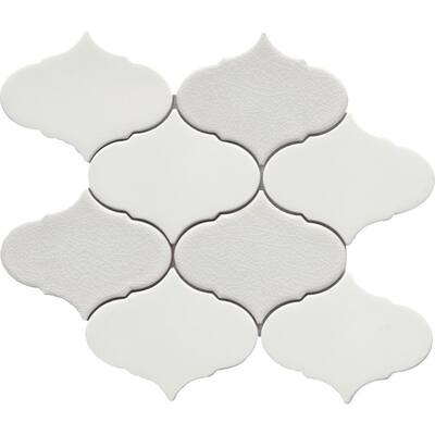 Retro II Pearl 8.66 in. x 10.24 in. Arabesque Matte Cement Mosaic Tile ( 0.629 sq. ft./Each)