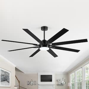 Maxwell 72 in. Integrated LED Indoor Black Windmill Ceiling Fans with Color-Changing LED Light with Remote Included