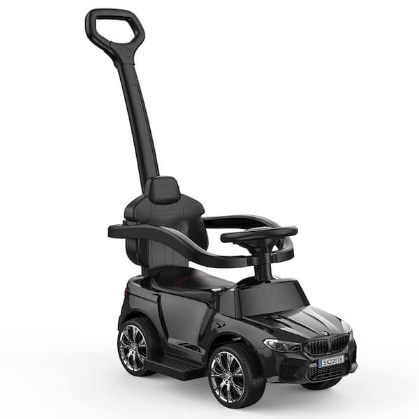 Garvee 4-in-1 Ride on Cars, Push Cars for Toddlers 1-3 with Horn, Music, Led Lights and Controllable Push Handle, Black