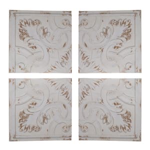 Kawan Natural White Abstract Wood Wall Panels (Set of 4)