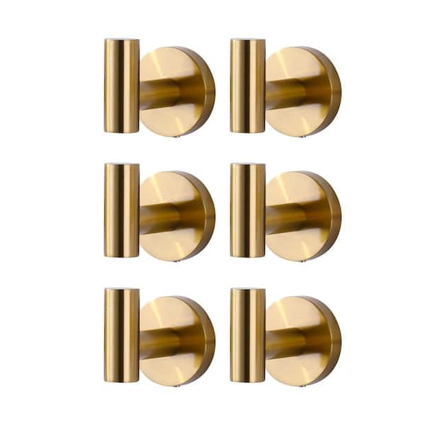 ALEASHA Round shape Knob Robe/Towel Hook in Brushed Gold 6-Pieces