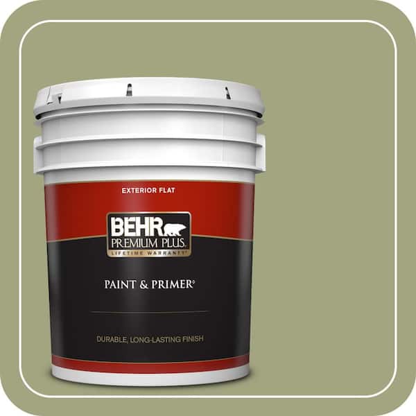 BEHR PREMIUM PLUS 5 gal. #410F-4 Mother Nature Flat Exterior Paint & Primer