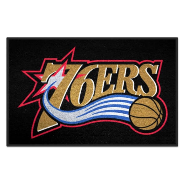 FANMATS NBA Retro Philadelphia 76ers Black 2 ft. x 3 ft. Starter Mat Area Rug
