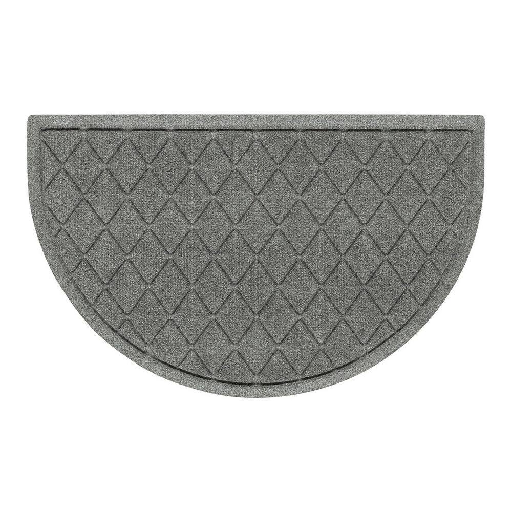 Waterhog Argyle 24 in. x 39 in. Indoor Outdoor PET Polyester Half Round Doormat Medium Gray price history on PriceWatchPro