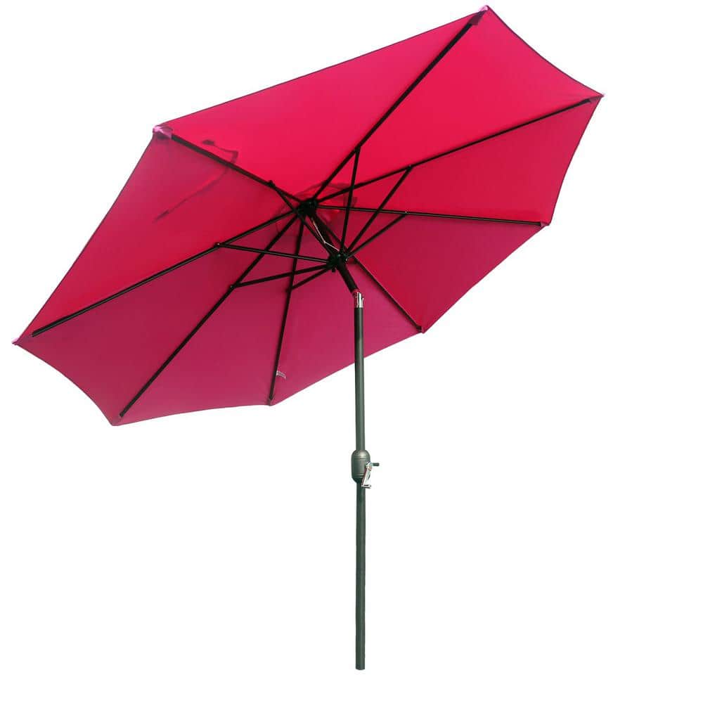 UV Resistant 9 ft. Aluminum Market Umbrella Solar Tilt Half Patio Umbrella 