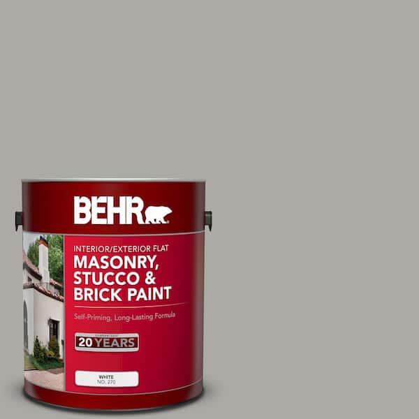 1 gal. #6794 Silver Gray Flat Interior/Exterior Masonry, Stucco and Brick Paint