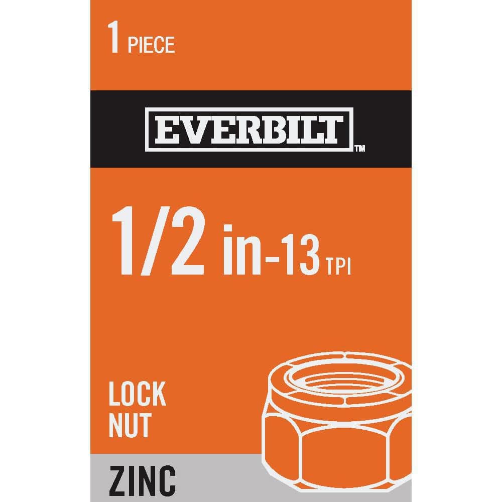 Everbilt 1/2 in.-13 Zinc Plated Nylon Lock Nut 826071 - The Home Depot
