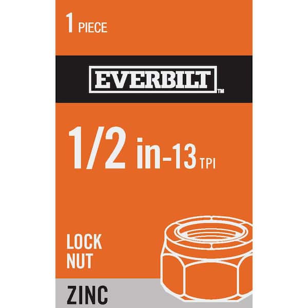 Everbilt 1/2 in.-13 Zinc Plated Nylon Lock Nut