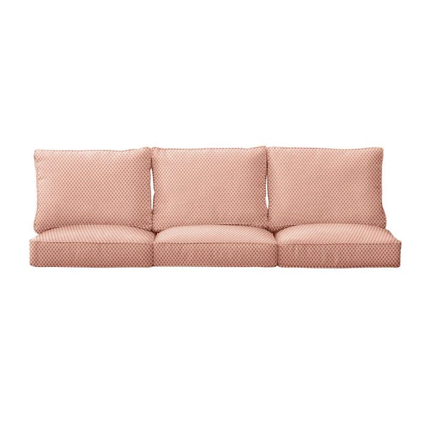 SORRA HOME Sorra Home 27 in. x 29 in. x 5 in. 6-Piece Deep Seating Outdoor Couch Cushion in Sunbrella Detail Persimmon
