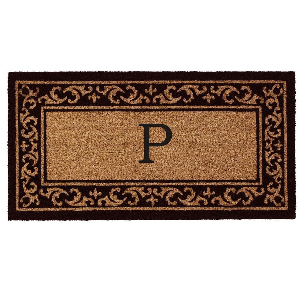 Kendall Monogram Door Mat 24 in. x 48 in. (Letter P)