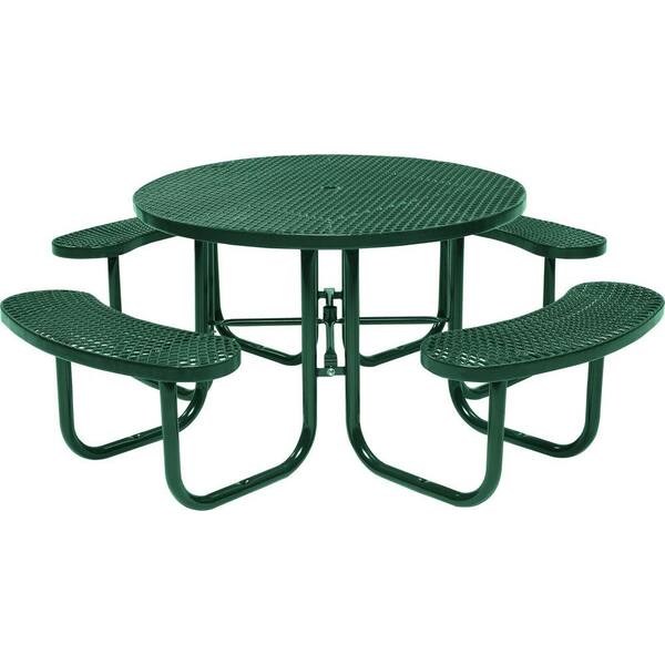 Tradewinds Park 46 in. Green Commercial Round Picnic Table