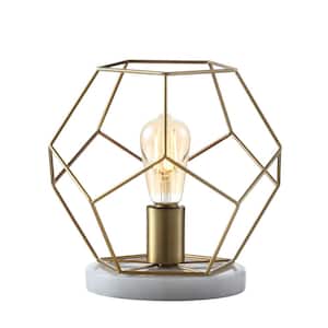 James 10 in. Brass Metal/Marble LED Table Lamp