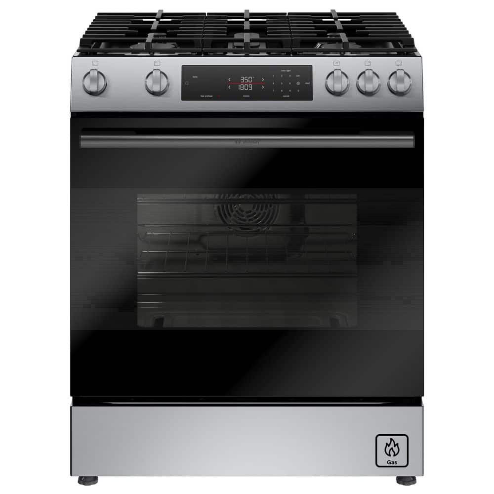 100 Series 30" 5.8 cu. ft. Slide-In Gas Range in Stainless Steel, Self-Cleaning Convection Oven