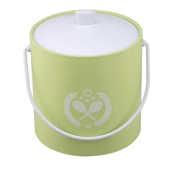 Kraftware PASTIMES Tennis 3 qt. Light Green Ice Bucket with Acrylic Cover