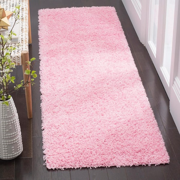 Modera Pink 2 ft. x 8 ft. Solid Runner Rug