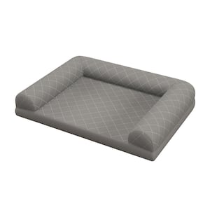 36 in. W x 27 in. D Medium Orthopedic Foam Dog Bed, Removable Washable Cover, Gray