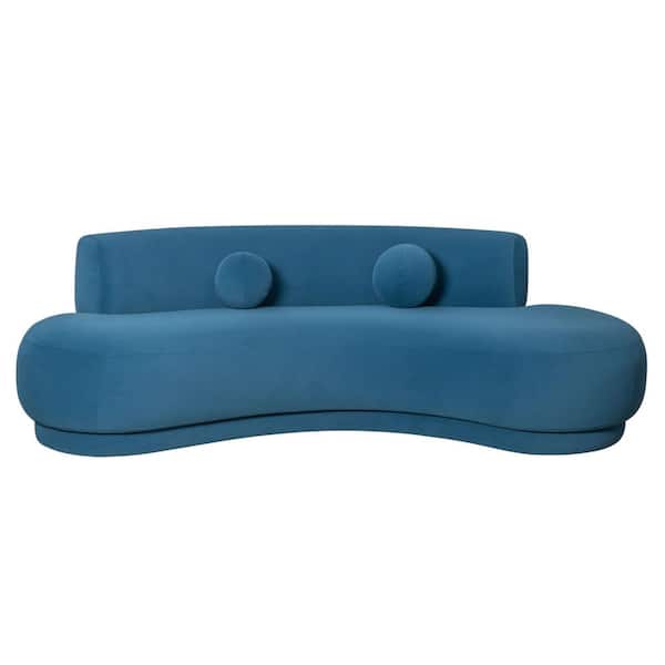 Armen Living Oakland 97.5 in. 3-Seater Sofa in Blue Fabric with