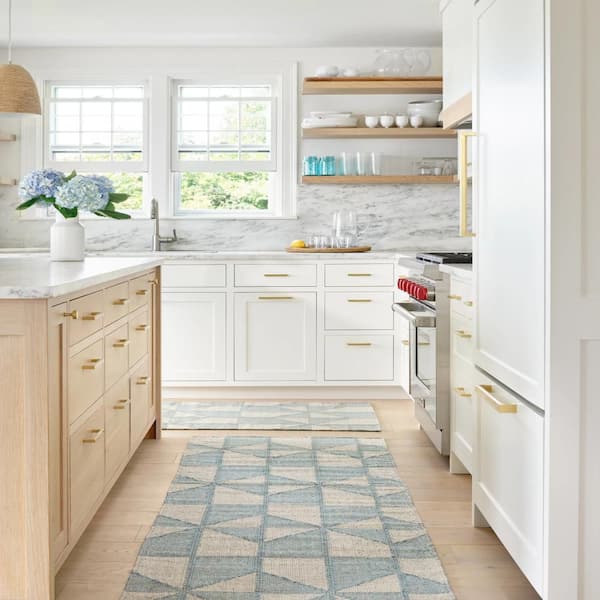 Ojai Hand Loom Knotted Cotton Blue 9 ft. x 12 ft. Indoor Area Rug