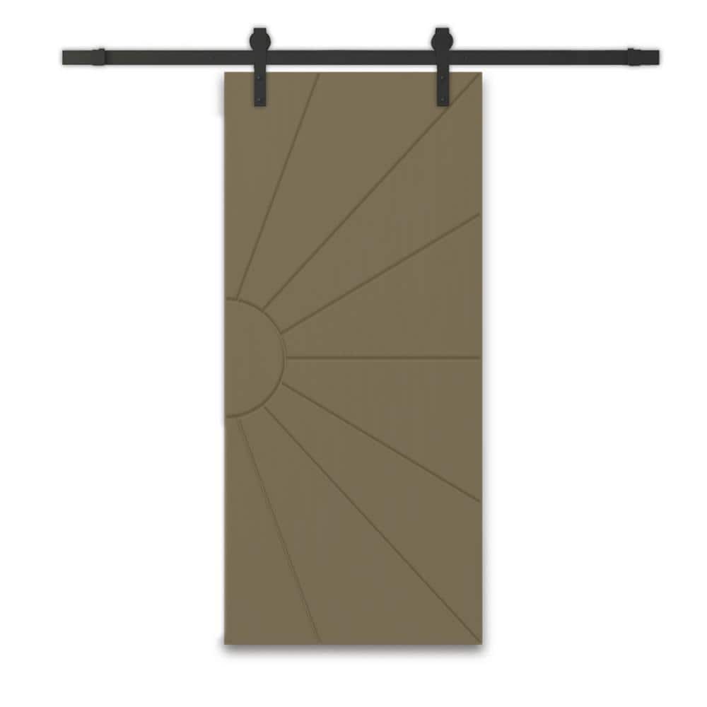 30 in. x 80 in. Olive Green Painted Composite MDF Paneled Interior Sliding Barn Door with Hardware Kit price history on PriceWatchPro