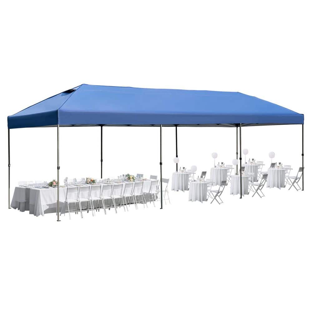 10 ft. x 30 ft. Navy Blue Outdoor Pop Up Canopy, Heavy Duty Party Tent with
