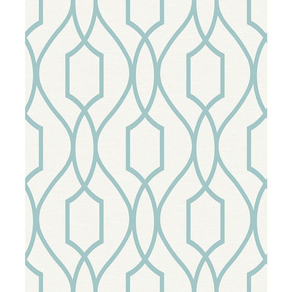 Advantage Evelyn Teal Trellis Paper Strippable Roll (Covers 56.4 sq. ft.)
