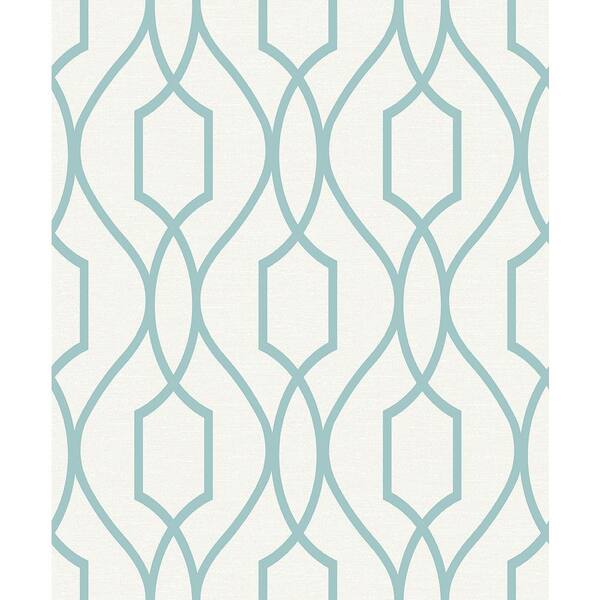 Advantage Evelyn Teal Trellis Cream Wallpaper Sample