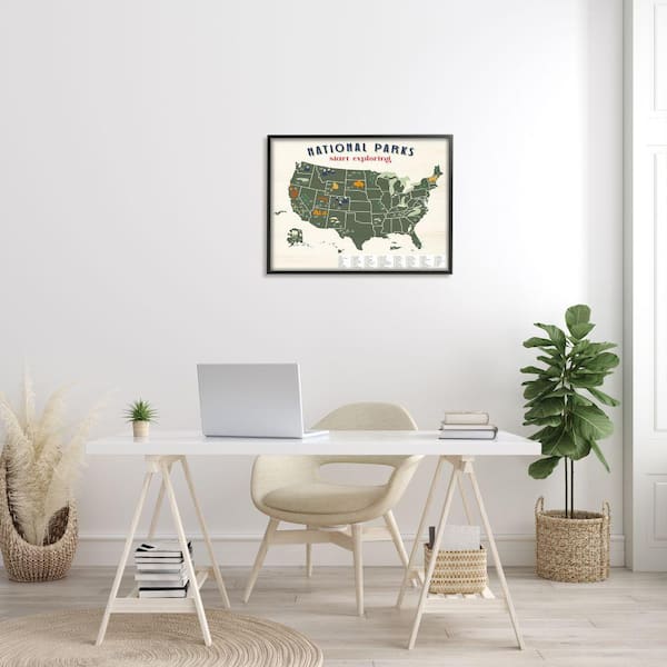 Stupell Industries National Park Map Numbered Key United States by