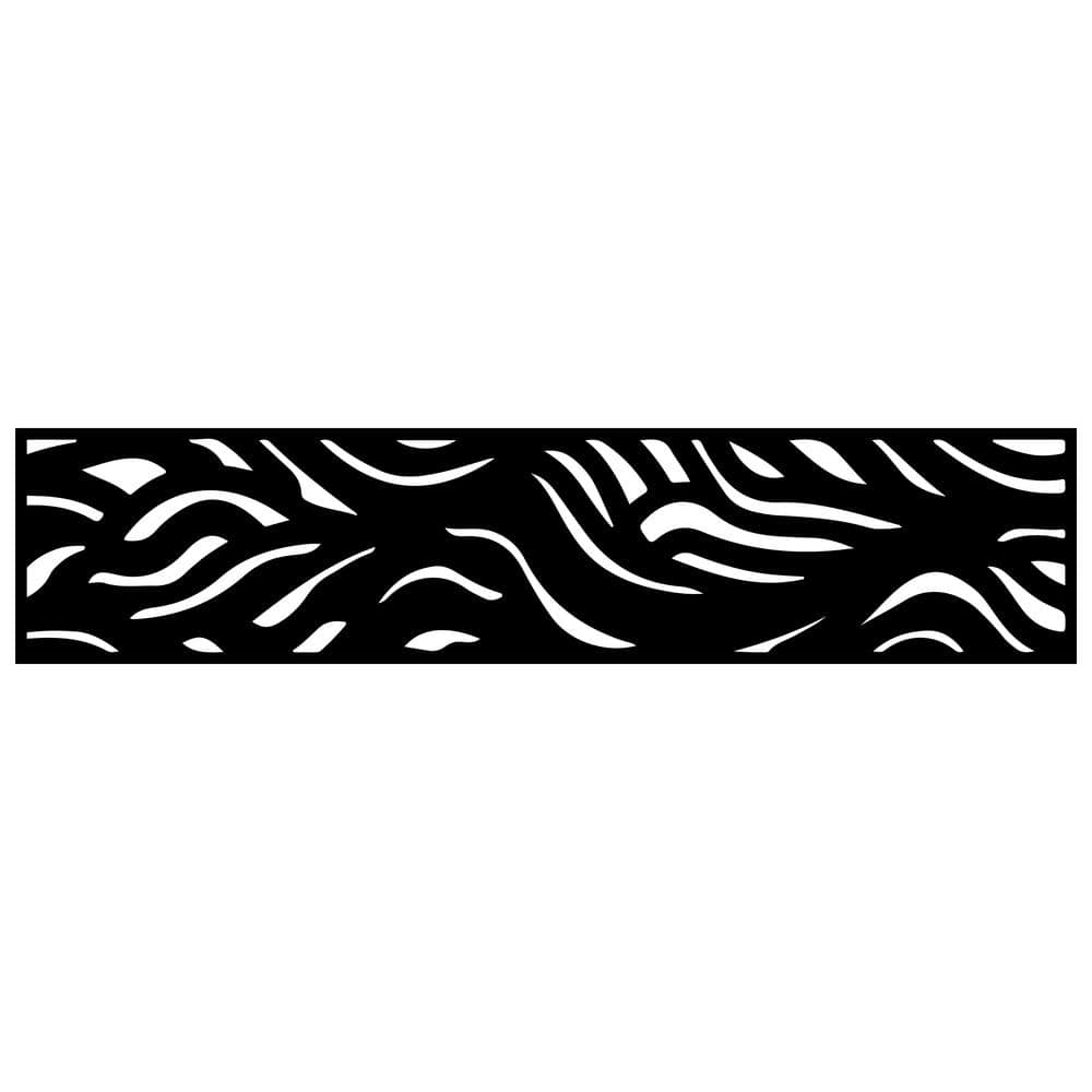 Black Galvanized Steel Decorative Privacy Panel, 16" x 72"