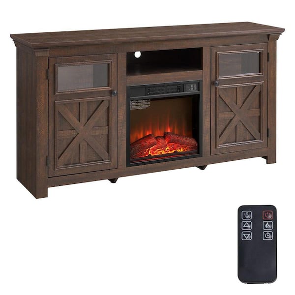 ToolCat 60 in. Freestanding TV Stand with 18 in. Fireplace insert