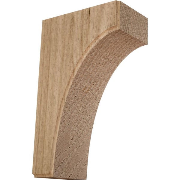 Ekena Millwork 8 in. x 5-1/2 in. x 10 in. Unfinished Red Oak Clarksville Corbel