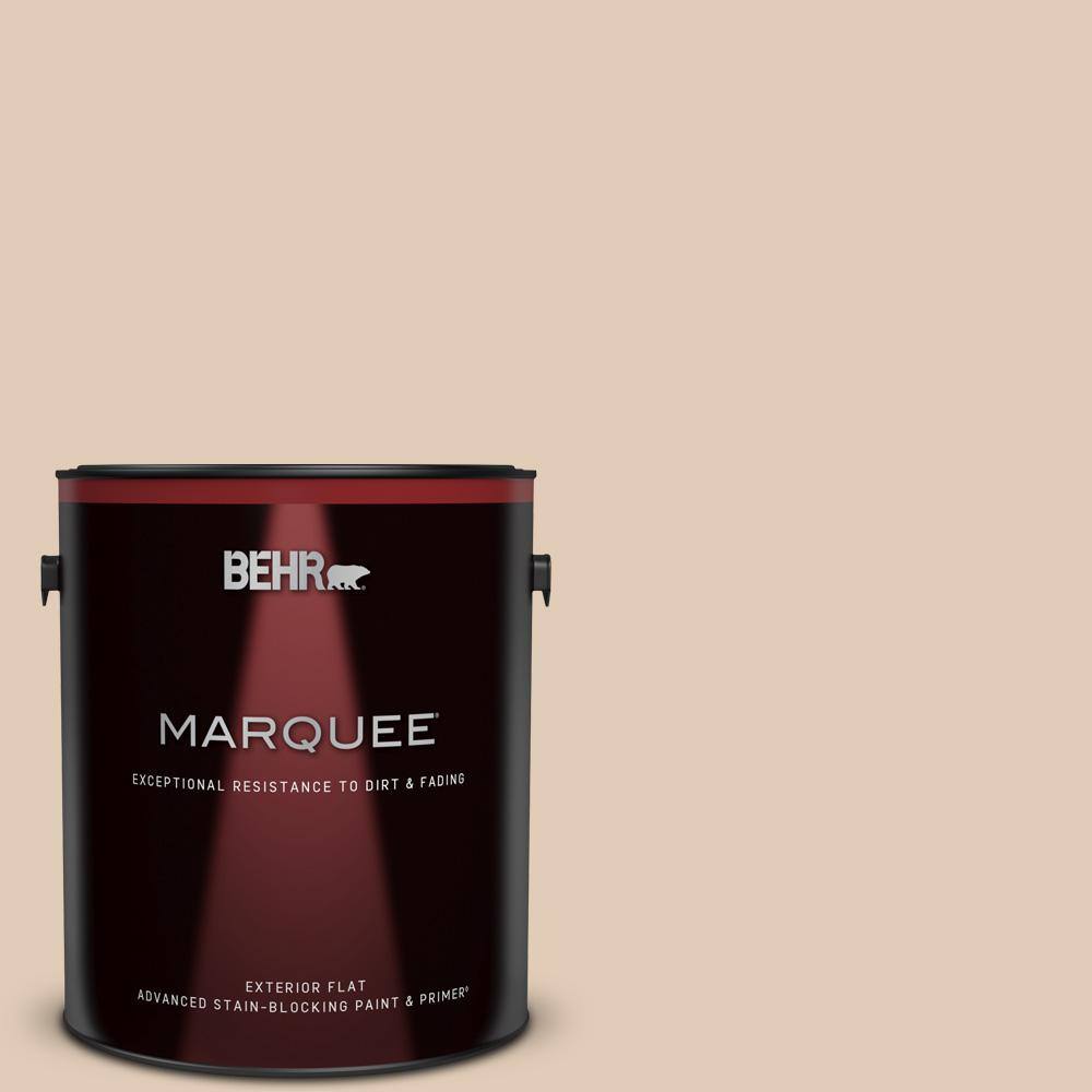 BEHR MARQUEE 1 gal. #S240-2 Rice Crackers Flat Exterior Paint & Primer ...