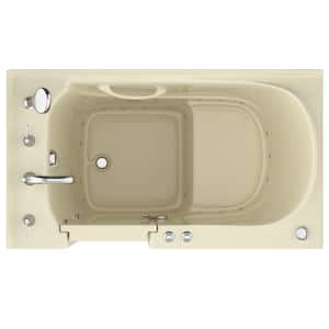 HD Series 30 in. x 53 in. Left Drain Quick Fill Walk-In Air Tub in Biscuit