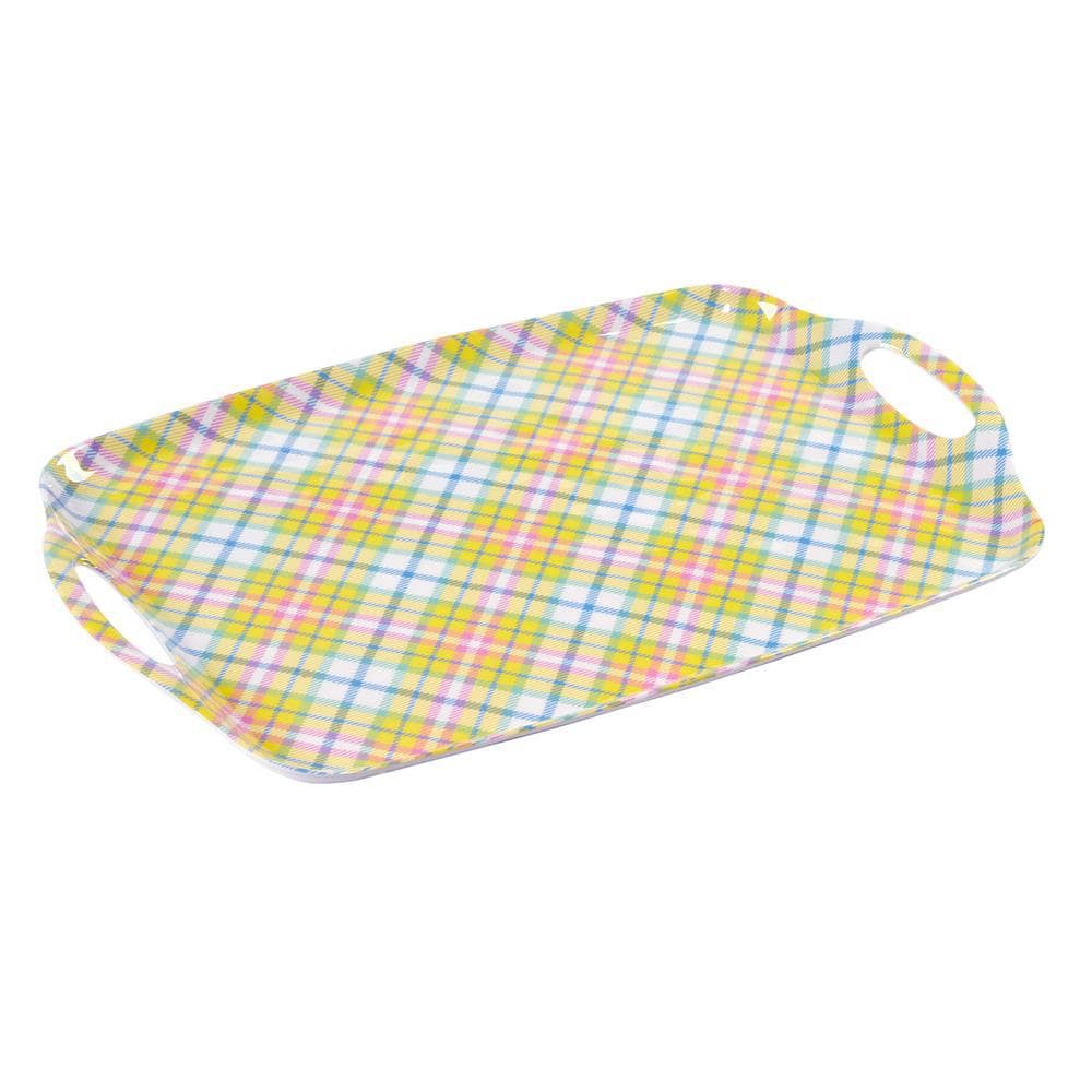 Easter Morning Plaid Multicolor Melamine Tray Set, 2 Pieces