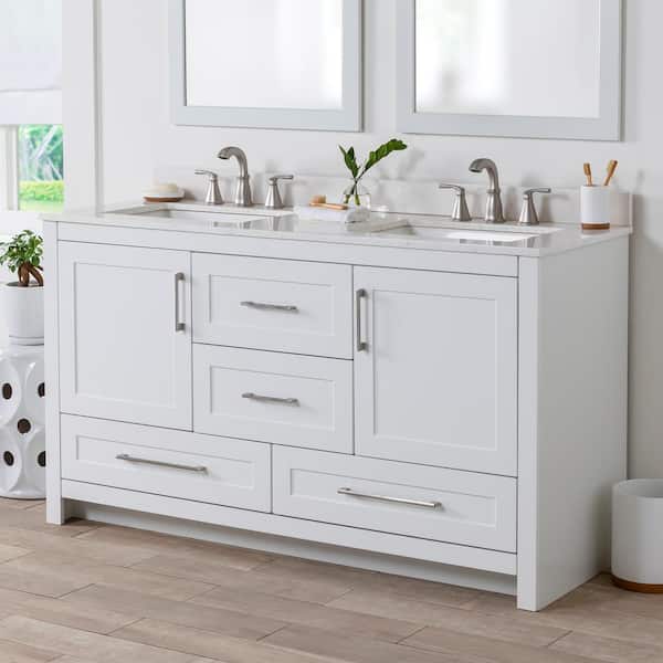 Craye 60 in. W x 22 in. D x 34 in. H Bath Vanity Cabinet without Top in White