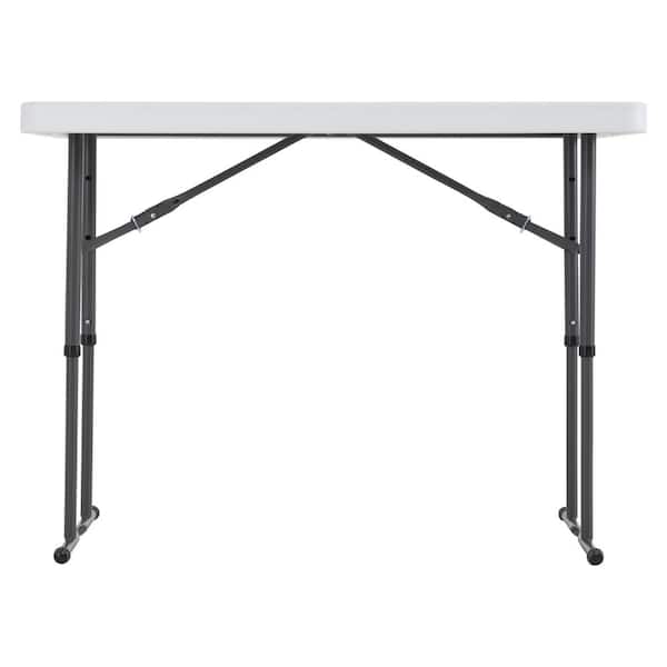 Lifetime Height Adjustable Craft Camping and Utility Folding Table 4 ft Rectangle 16511 Table Cover Black 4//48 x 24 White Granite /& Iceberg 48inLx24inW