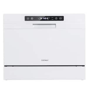 21 in. Compact Countertop Dishwasher 6 Place Settings w/5 Washing Programs & 24H Timer