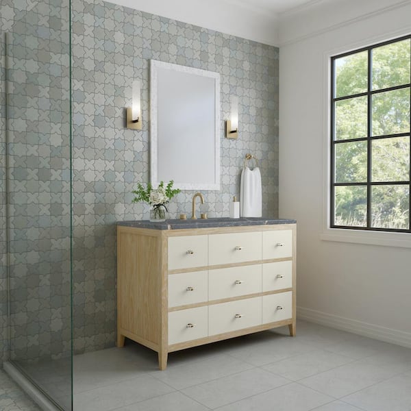 James Martin Vanities Celeste 48.0 in. W x 23.5 in. D x 36 in. H Single Bathroom Vanity Sunwashed Quartz Oak