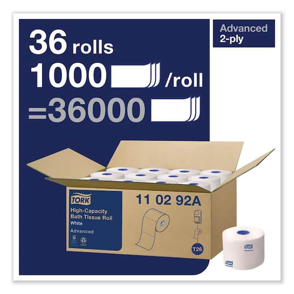 Advanced High Capacity Bath Tissue, Septic Safe, 2-Ply, White, 1,000 Sheets/Roll, 36/Carton Advanced High Capacity Bath Tissue, Septic Safe, 2-Ply, White, 1,000 Sheets/Roll, 36/Carton