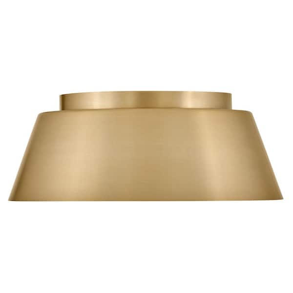 LARK - Tess 14.0 in. 2-Light Lacquered Brass Flush Mount