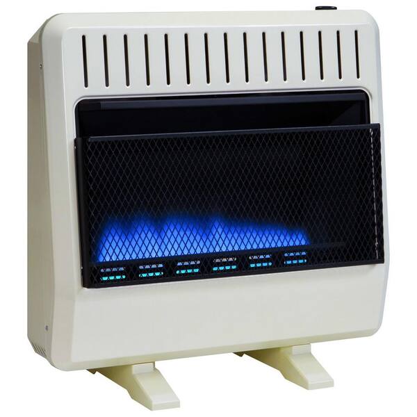 Avenger 30,000 BTU Blue Flame Dual Fuel Wall Heater with Blower and Base  110011 - The Home Depot