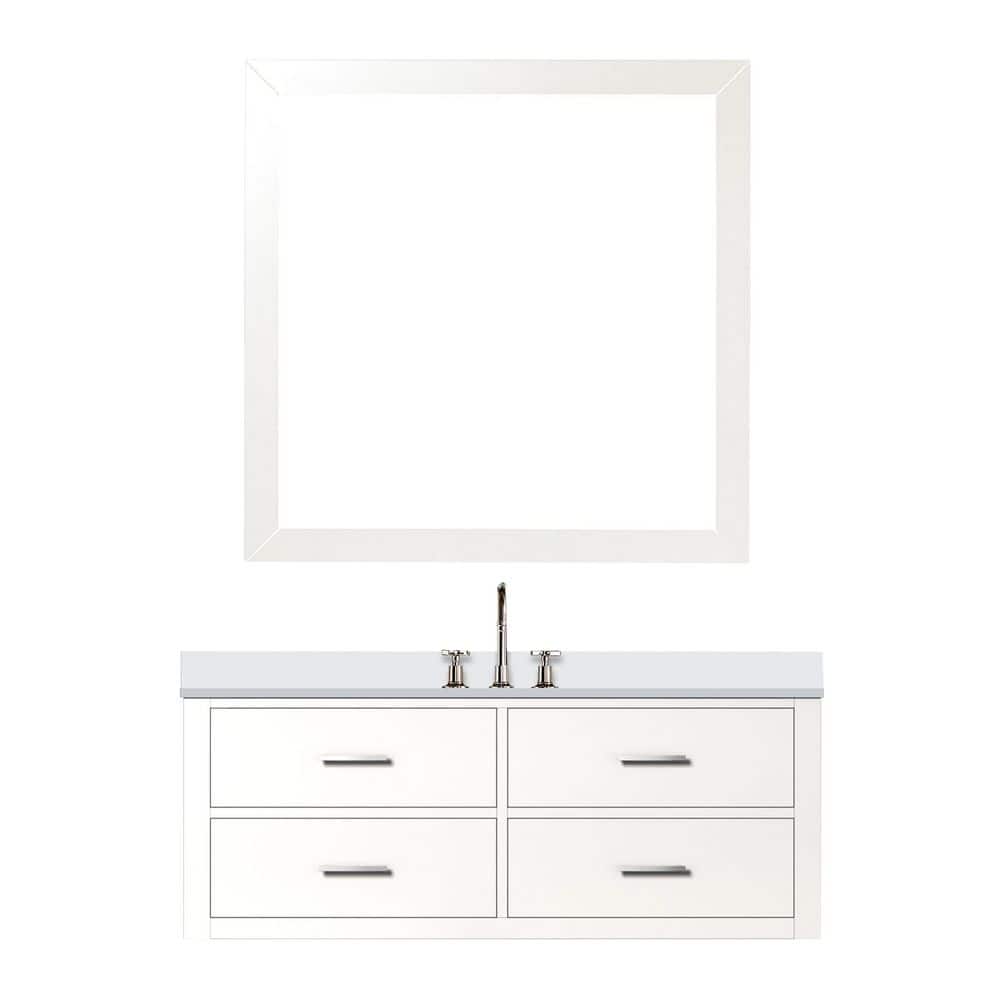 Sherman 48 in. W x 22 in. D White Single Bath Vanity with White Quartz Top, 43 in. Mirror and Faucet Set price history on PriceWatchPro